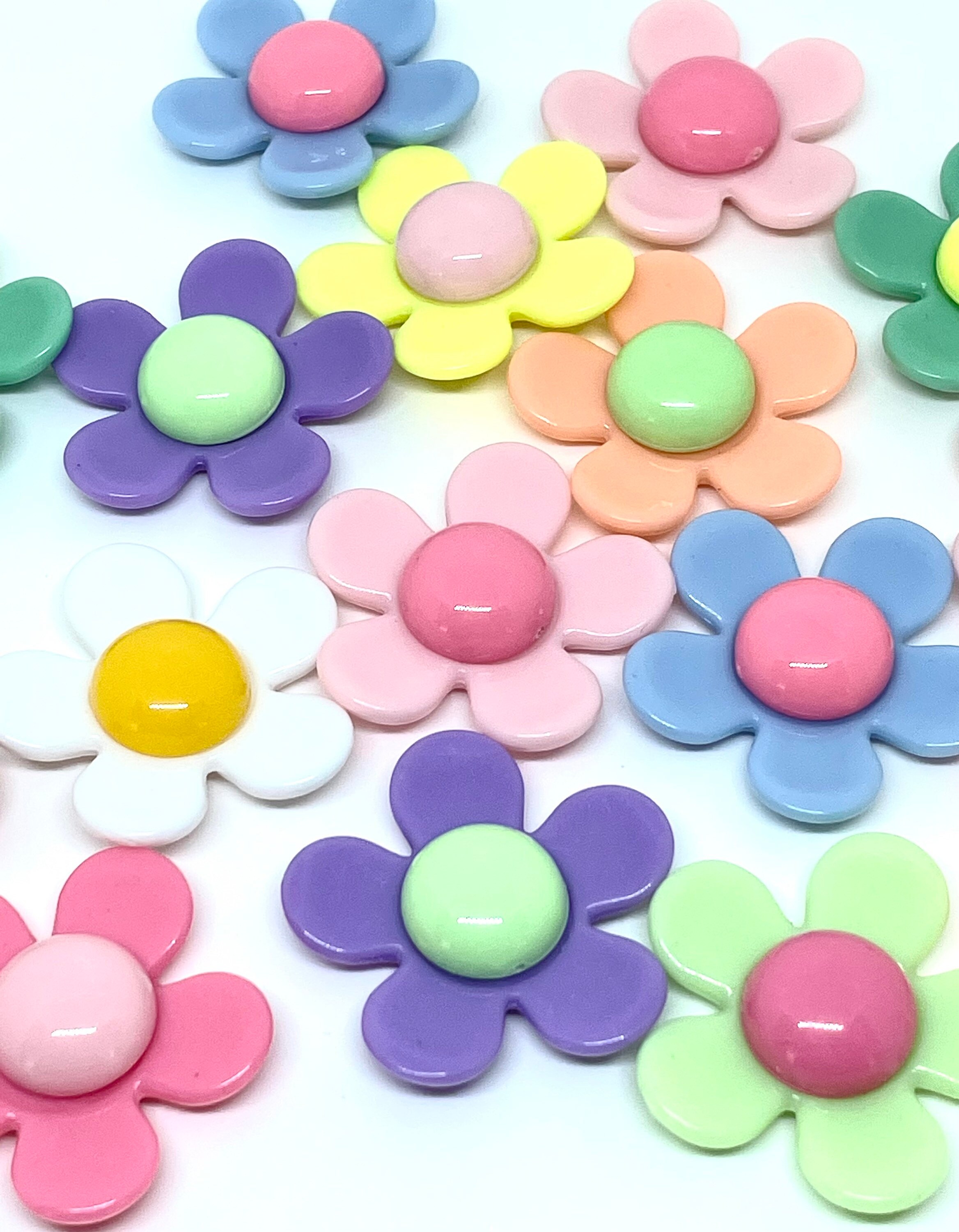 Daisy Beads for Necklace Large Flower Beads 28mm Beads for Etsy