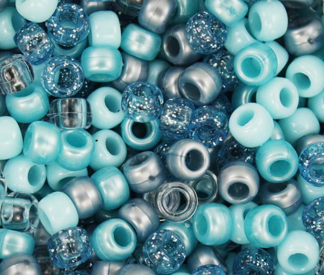 Frozen Blue Bead Mix, Kandi Bead Mix, Pony Beads, DIY Beads 