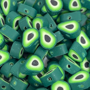 Adorable Avocado Beads for Jewelry Making, Avocado Charm, Avocado Pendant, Fruit Beads for Bracelet, Unique Beads, Avocado Lover
