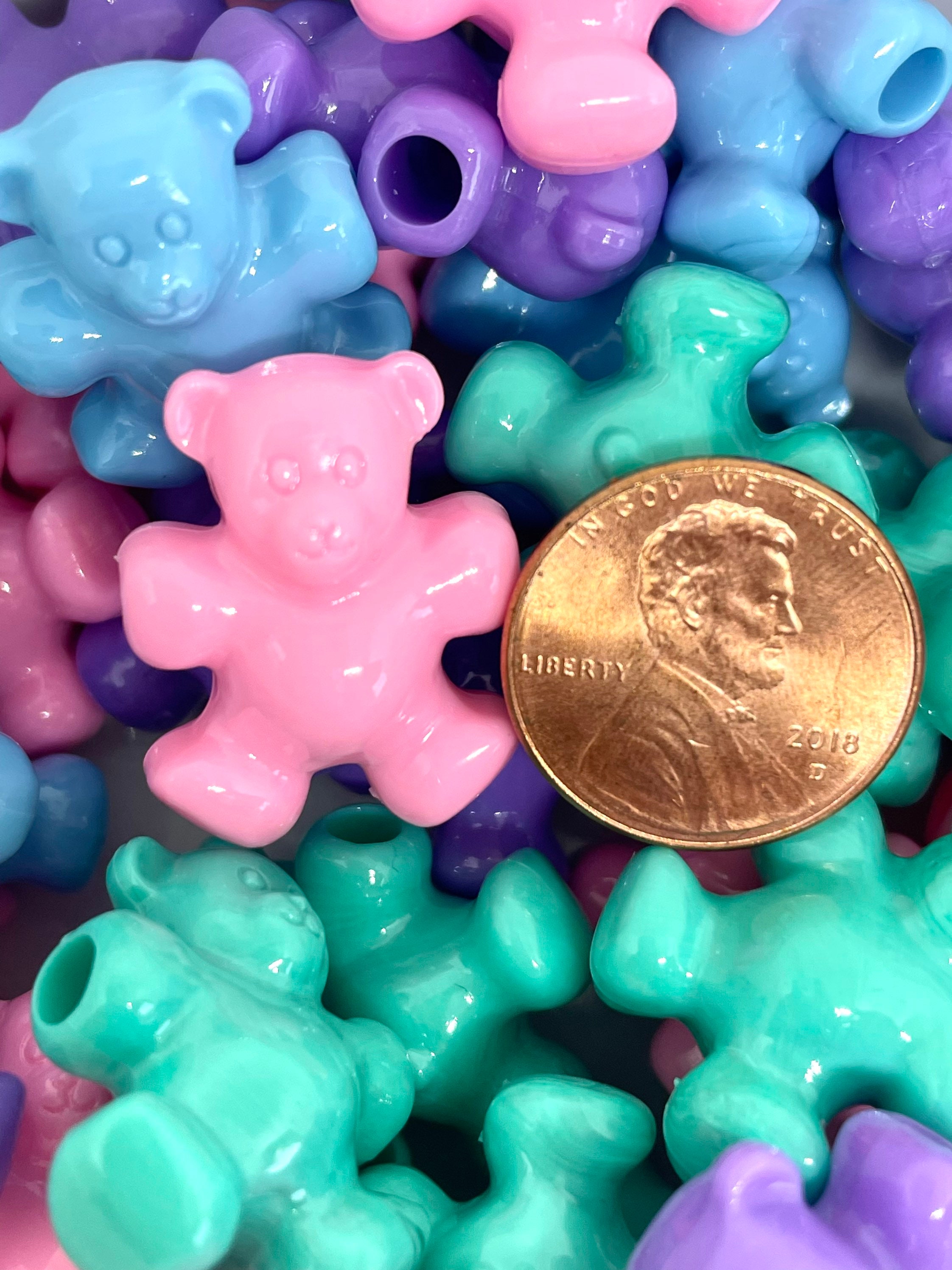 Pastel Teddy Bear Beads Pastel Bead Mix Animal Beads for Etsy