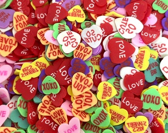 Tiny Conversation Heart Sprinkles for Resin, Slime, Clay Canes for Nail Art