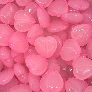 Light Pink Translucent Heart Beads Lovely Jewelry Making Supplies image 3