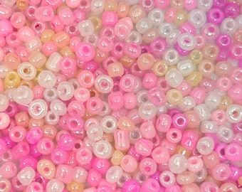 Tiny Baby Pink Seed Beads, 3mm Glass Czech Beads for Jewelry Making, Beaded  Necklace, Dainty Jewelry