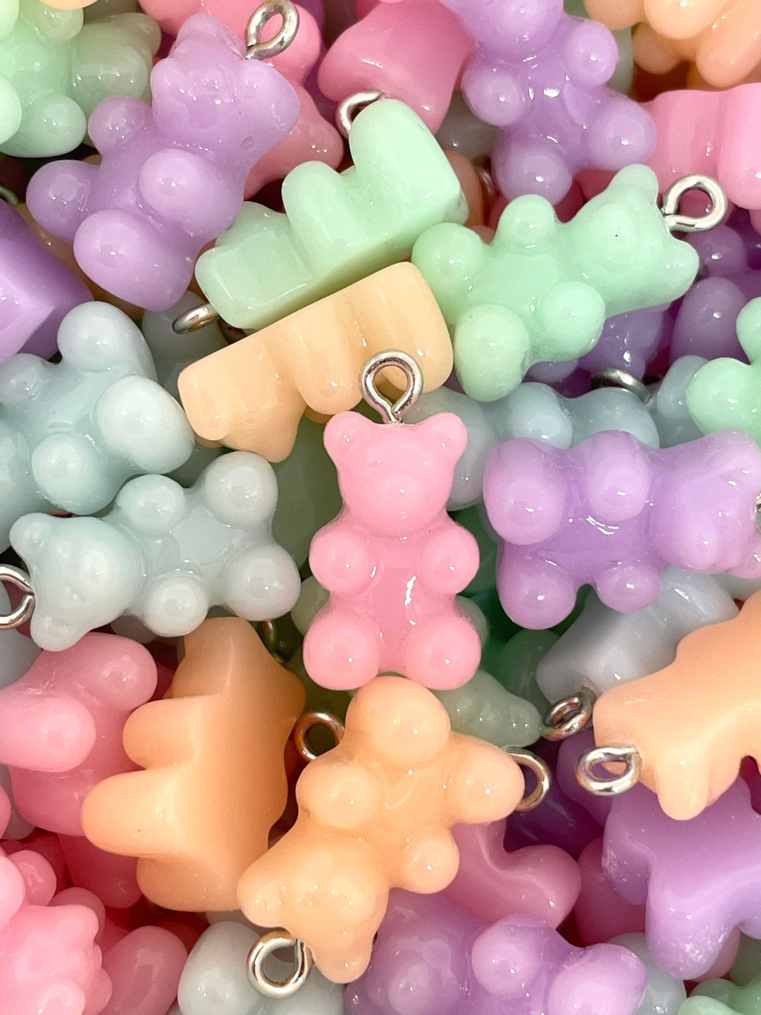 Pastel Gummy Bear Charm Resin Gummy Bears for Jewelry Making Etsy