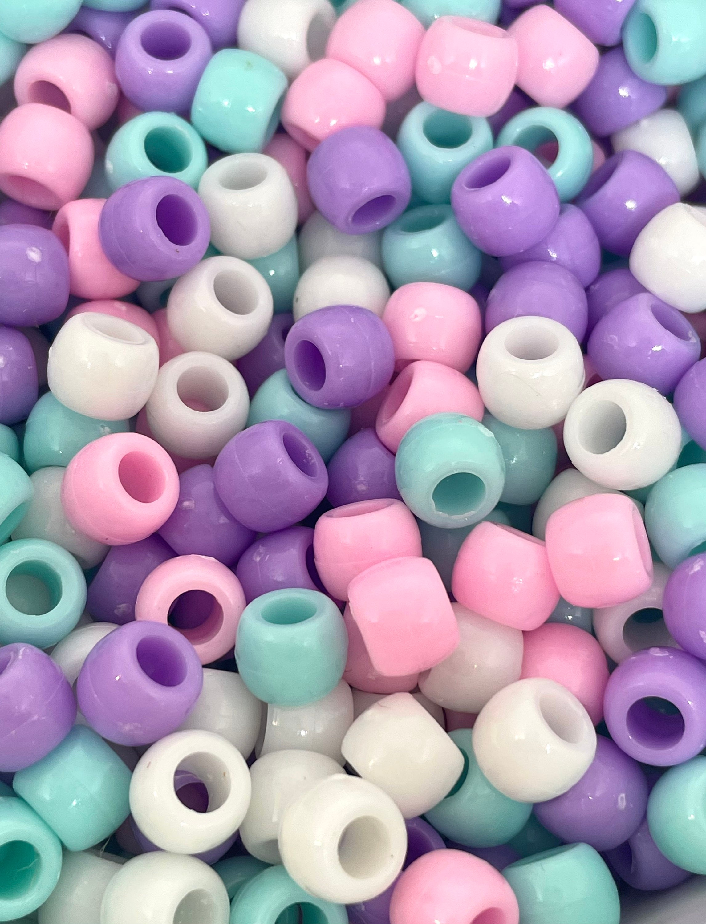 Pastel Pony Beads for Easter, Easter Beads for Jewelry Making