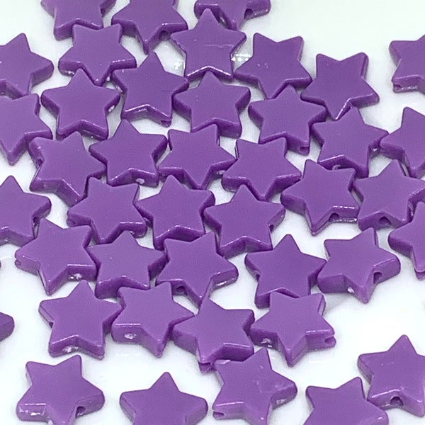 Purple Star Beads, Purple Beads, Kawaii Beads