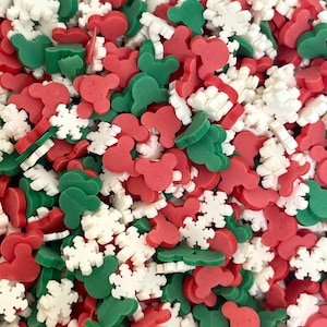 Christmas Holiday Mouse Fake Sprinkle Mix, Slime Supplies, Add Ins, Slime Sprinkles, DIY Slimes, Slime Accessories