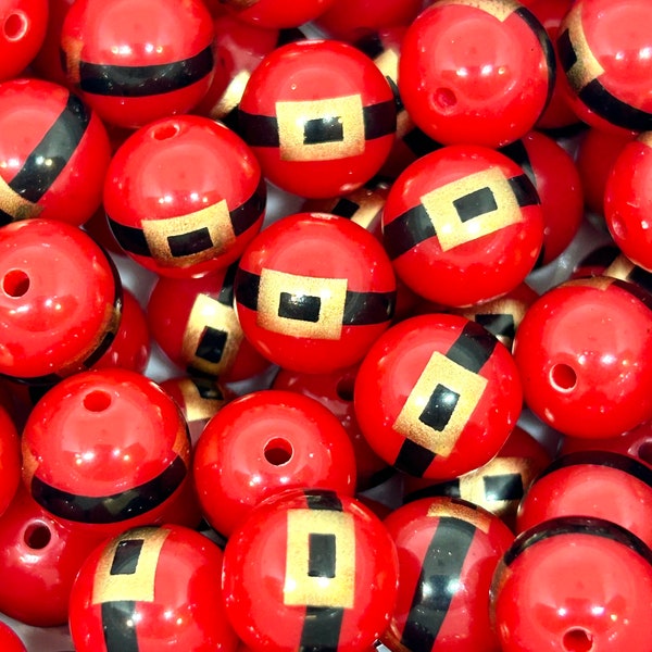 12mm Chunky Festive Santa Claus Beads, Christmas Jewelry