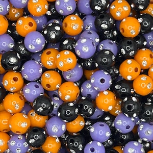 8mm Bewitched Magic Bead Mix, Halloween Rhinestone Round Beads for Jewelry and Crafts