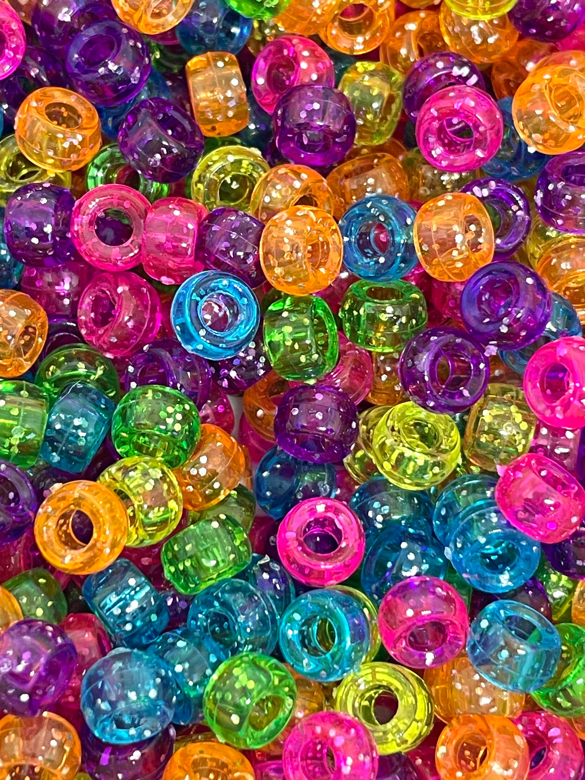Pony Beads 6mmx9mm 1lb Transparent Multicolor