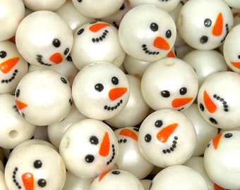 12 mm grobstrick Schneemann Perlen - Vielseitig einsetzbar für Schmuck, Girlanden & festliche Dekor