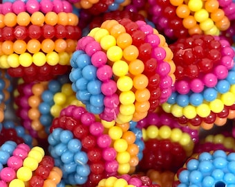 20mm Chunky Rainbow Berry Beads, Boho Beads for Chunky Jewelry, Garland