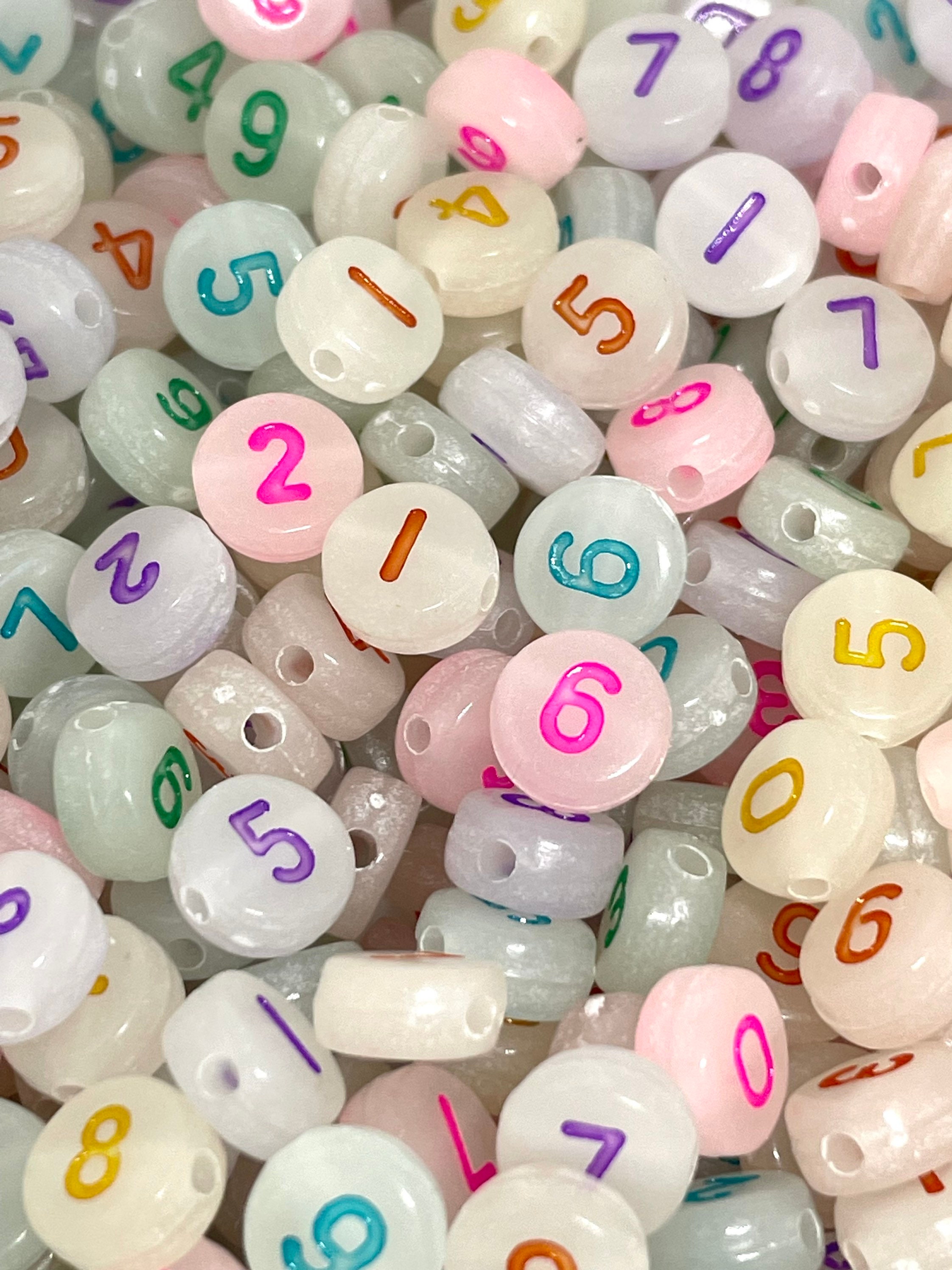 Round Alphabet Beads / Rondelle Pony Bead (You Pick Letters or We Pick By  Random / 7mm / Colorful Mix) Message Name Neckalce Making CHM2089