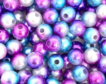 8mm Mermaid Beads, Lighweight Acrylic beads for Jewelry Making, Decora, Yume Kawaii, Mermaid Jewelry