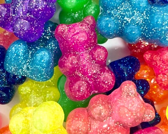 160Pcs Transparent Gummy Bear Beads Mixed Iridescent AB Candy Bear Charm  Beads Resin Animal Beads For Jewelry Making DIY Crafting