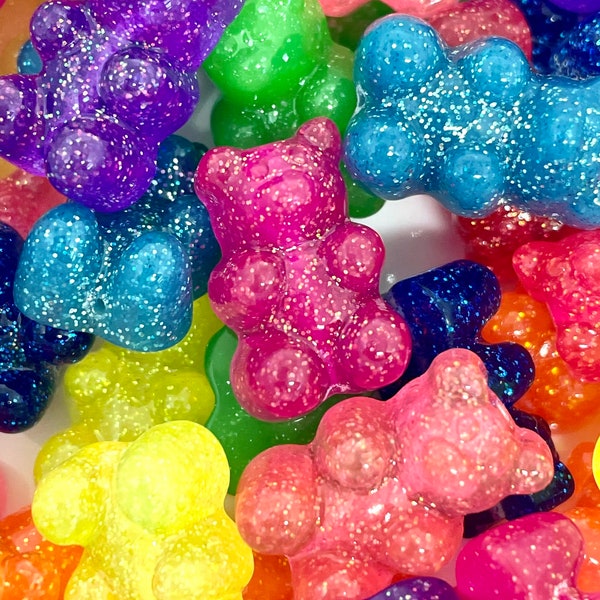 Gummy Bear Beads for Charms, Gummy Bear Charms, Candy Beads, Resin Gummy Bears, Animal Beads for Jewelry, Gummy Bear Pendant