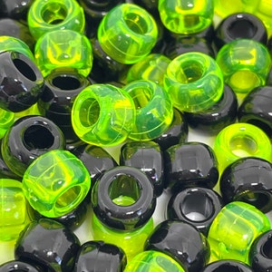 Halloween Kandi Perlen, Halloween Perlen für Halskette, Halloween Pony Perlen für Armband, Goth Perlen, schwarze Perlen, 9 mm Halloween Perle