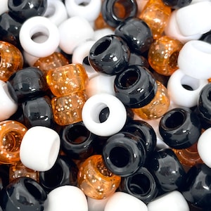 Halloween Bead Mix, Halloween Kandi Beads, Halloween Pony Beads for Bracelet, Halloween Beads for Necklace, Large Hole Halloween Beads
