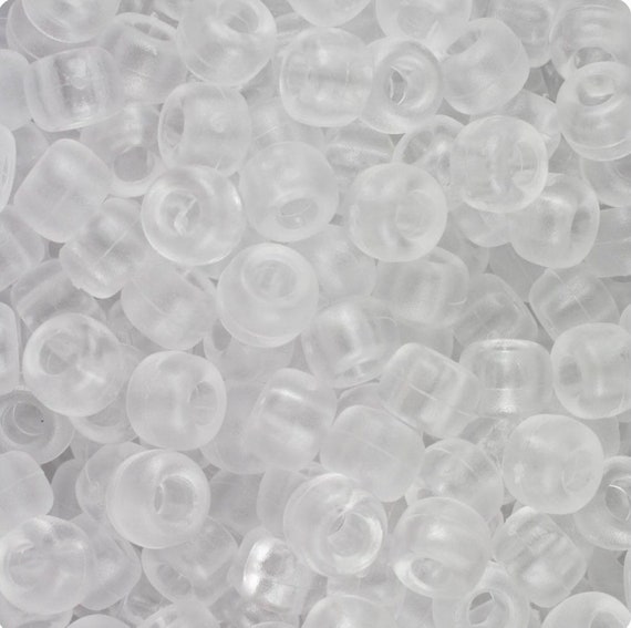 Frosted Clear Beads, Matte Beads, Kandi Beads, Clear Pony Beads, Bracelet  Beads