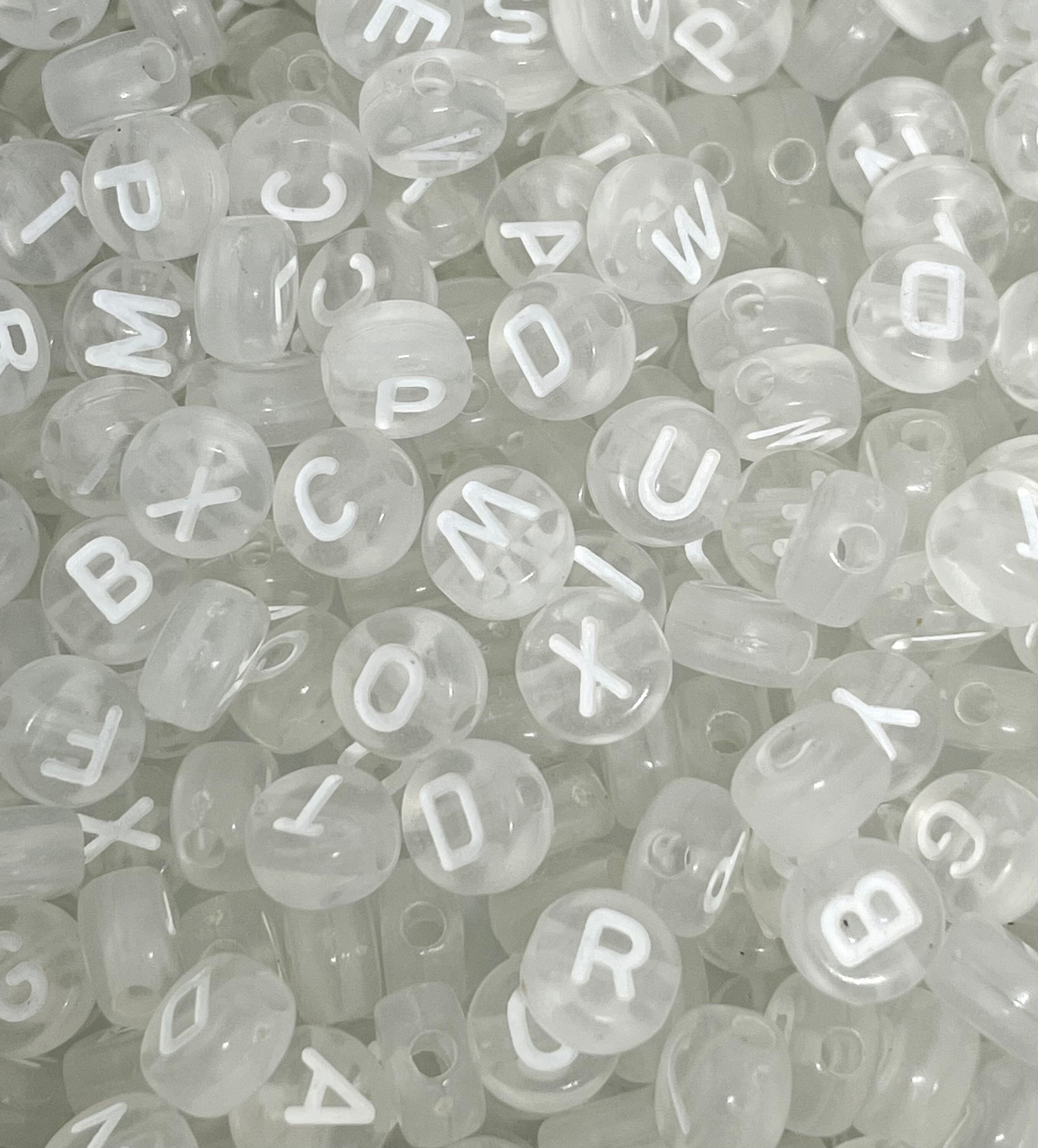 JPSOR 600pcs White Round Letter Beads for Jewelry  