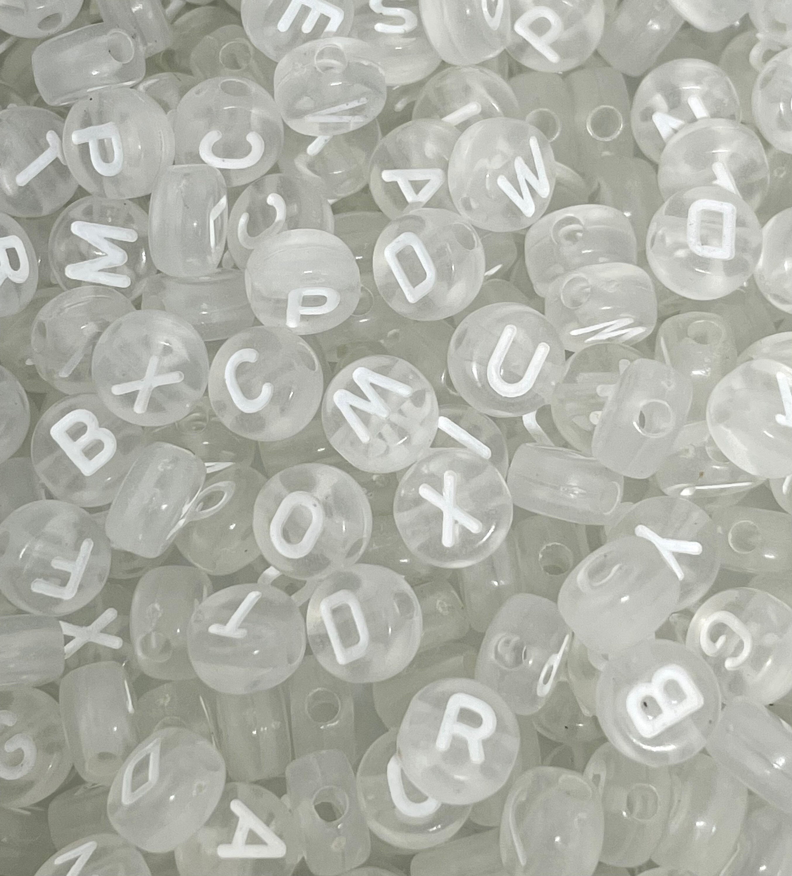 Clear Acrylic Letter Beads Glitter Transparent Loose Beads - Temu Australia