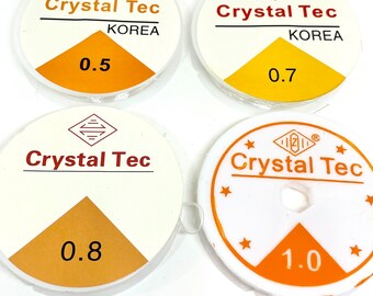 Cordino elastico per gioielli per braccialetti, collane, cinturini, cordino in nylon, spago, marca, 0,5 mm, 0,7 mm, 0,8 mm, 1 mm
