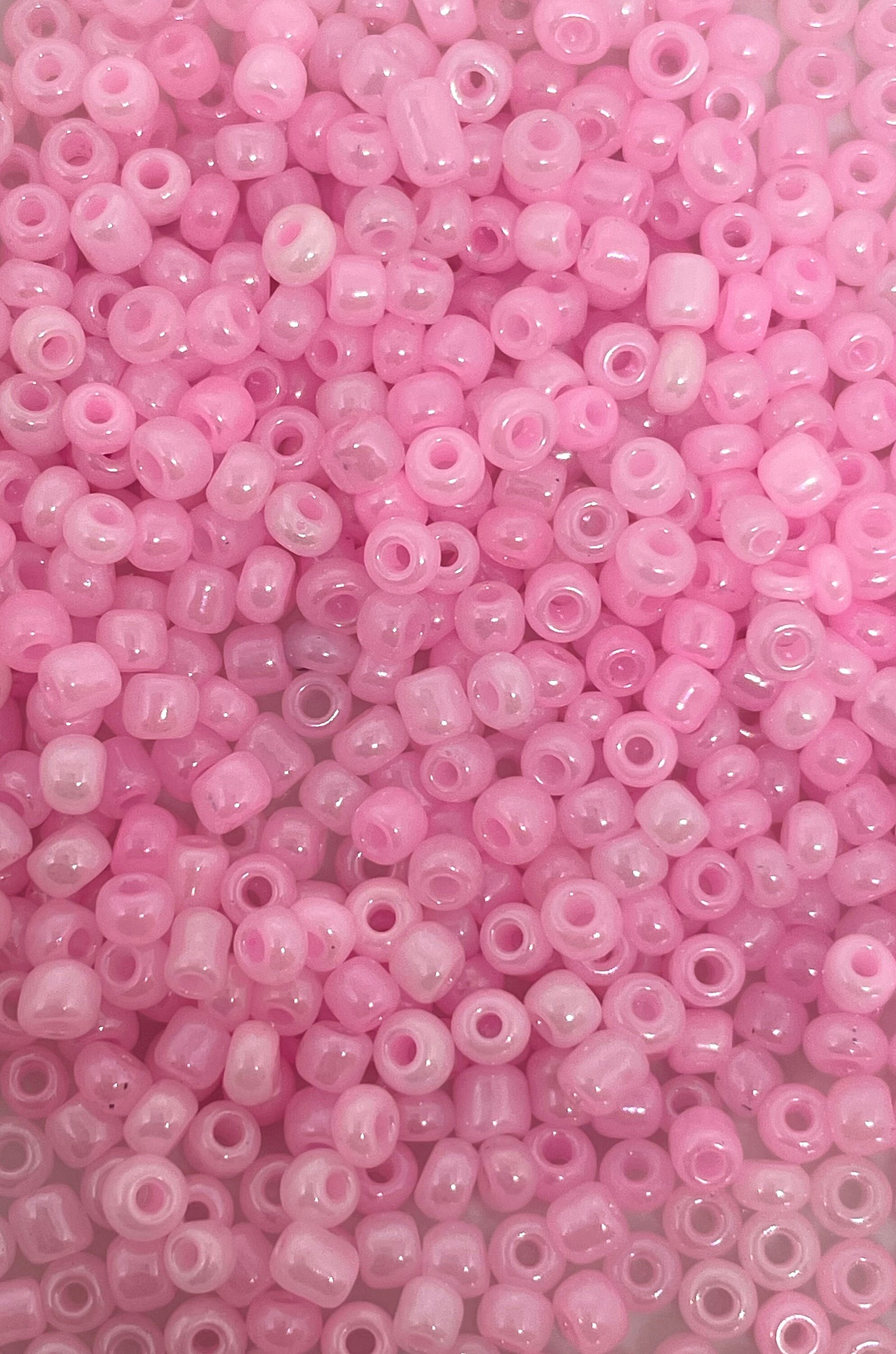 2mm Glass Seed Beads | Pearlised Pink Small Bead Supplies | Bracelet Beads  | Weaving & Embroidery Jewellery Making (Around 1700pcs / 25 grams)