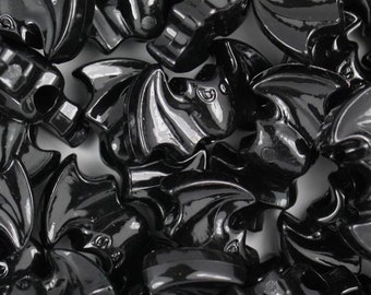 Halloween Beads, Black Bat Beads, Halloween Beads for Kids, Halloween Beads for Necklace, Creepy Beads, Goth Beads, Black Beads Halloween