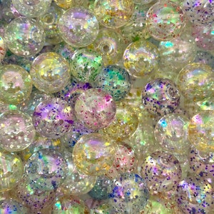 12mm Chunky Glitter Sparkle Beads