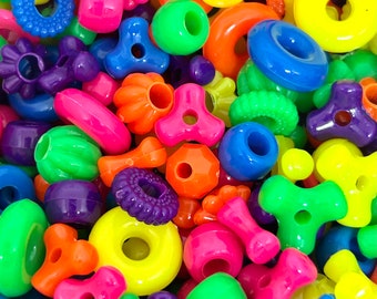 Neon Bright Bead Soup Mix, Bright Craft Assortment