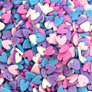 Confettis coeurs fausses paillettes, Cœurs en pâte polymère, Fournitures pour gelée, Faux paillettes, Compléments pour gelée