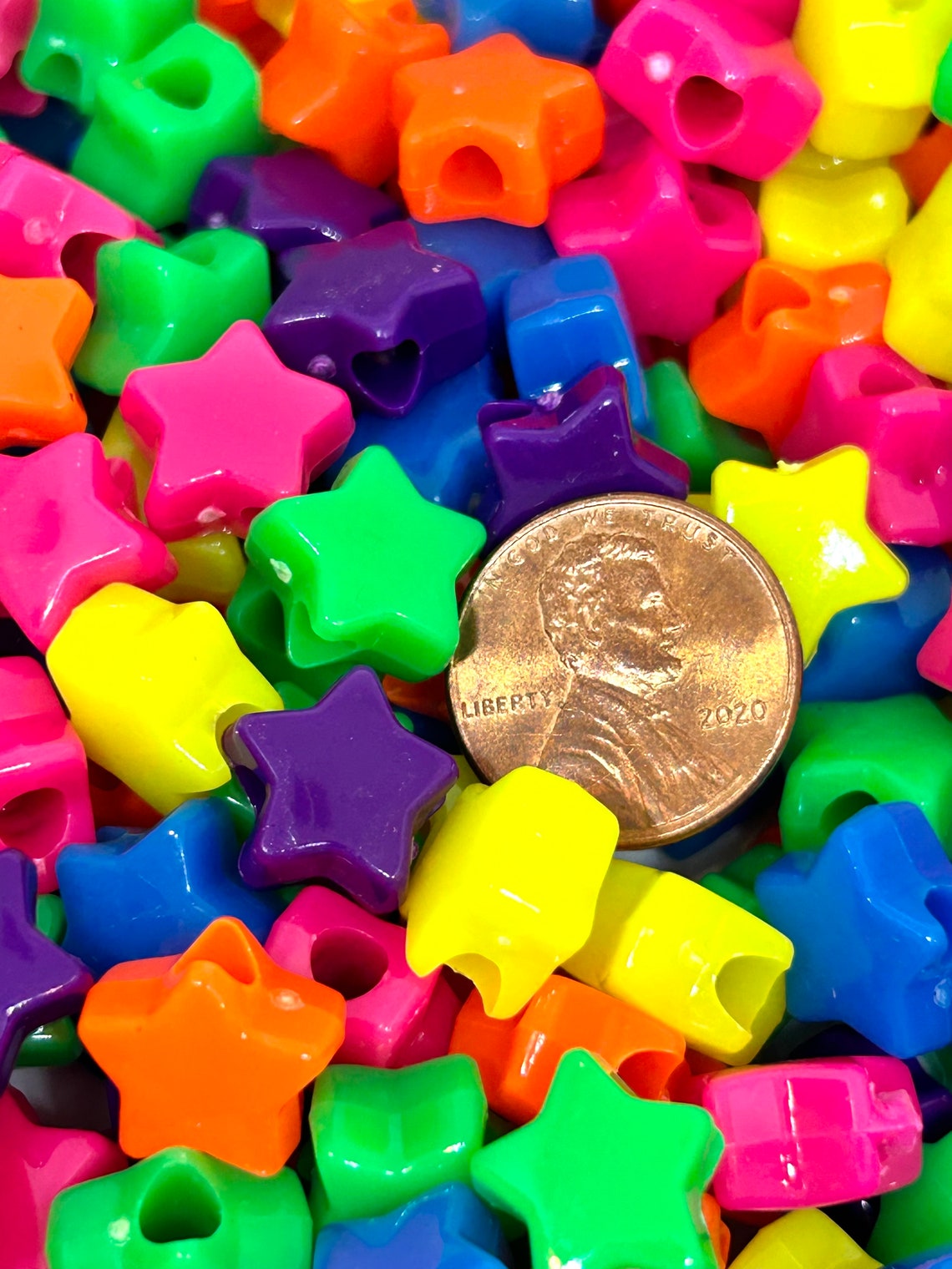 Neon Star Pony Beads Kandi Beads Star Beads Spacer Beads Etsy