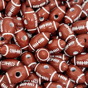 Football Beads, Foot Ball Charm, Pendant for Jewelry Making, Keychain,  Lanyard, Team Spirit Beads, Sports 