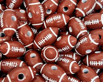 Football Beads, Foot ball Charm, Pendant for Jewelry Making, Keychain, Lanyard, Team Spirit Beads, Sports