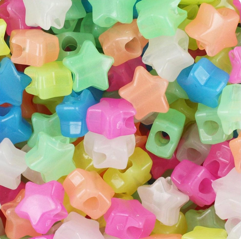 Neon Translucent Star Pony Beads Kandi Beads Star Beads Etsy