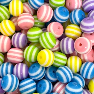 8mm Easter Bead Variety for Jewelry Making, Easter Jewelry, Easter Charm, Beads for Easter Basket, Striped Bead Assortment