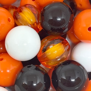 20mm Halloween Assorted Beads, Bubble Gum Bead Mix, Gothic Beads, Halloween Jewelry, Halloween Garland