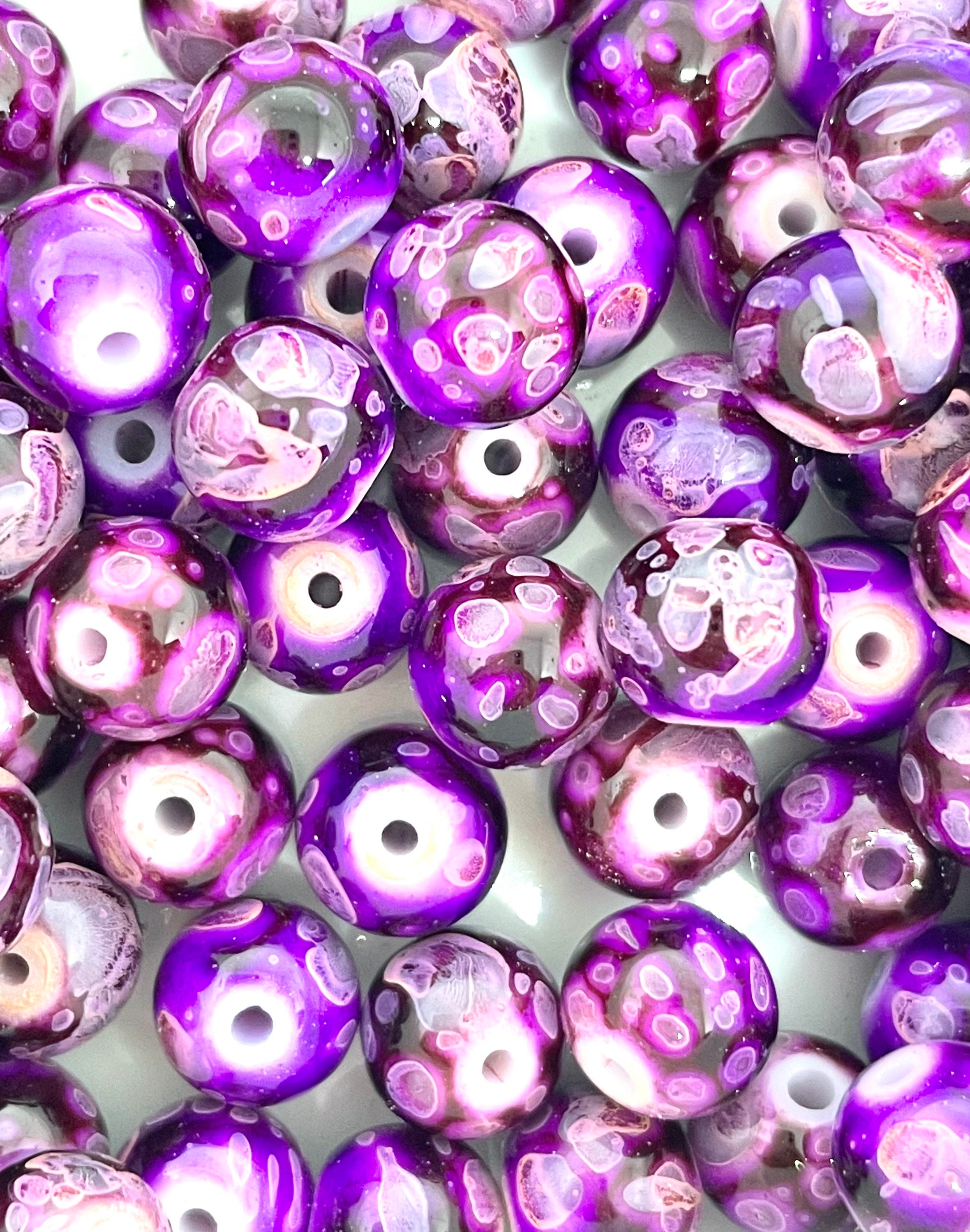 Purple glass beads for jewelry best sale making