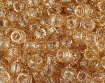 Celebration Gold Glitter Pony Beads, Kandi Beads, Gold beads, DIY Beads
