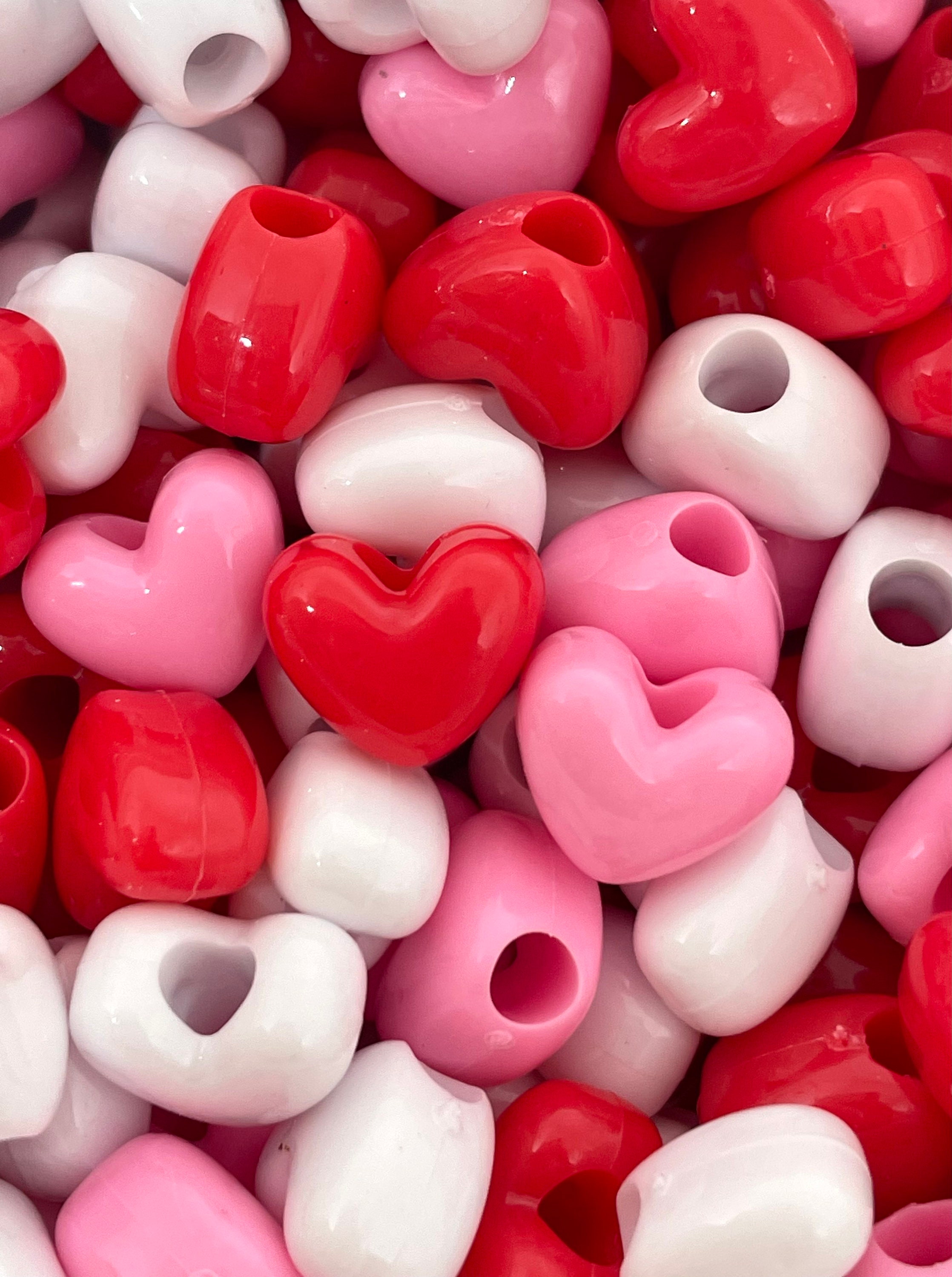 12mm Heart Beads Red - Valentine's