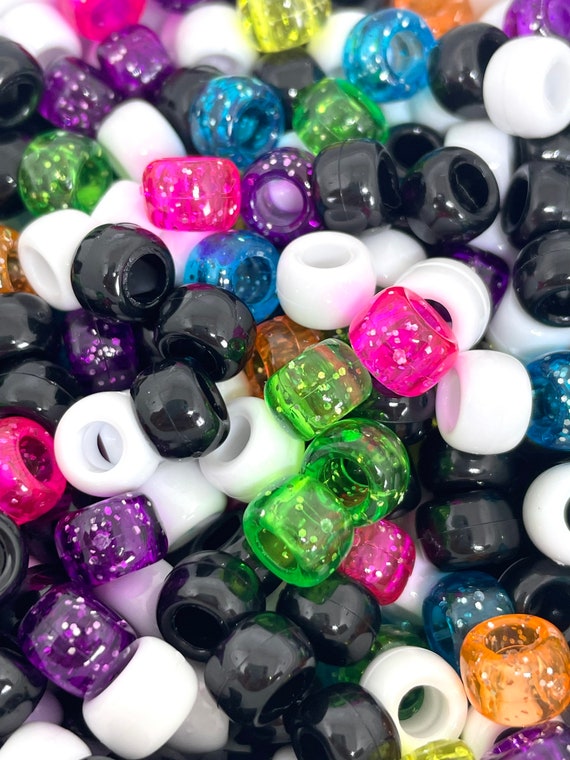 Rainbow Glitter Mix Pony Beads for bracelets, jewelry, arts crafts - Pony  Beads Plus