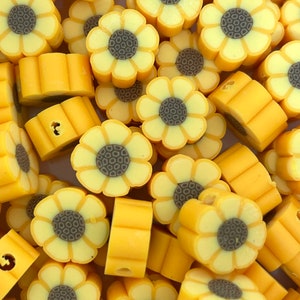 200 PCS Polymer Clay Sunflower Beads Sunflower Flower Spacer Beads