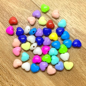 Perline a cuore arcobaleno, perline acriliche, perline distanziatrici - set da 100 pezzi