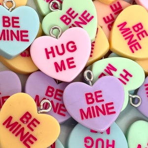 Konversation Herz Charm, Candy Herz, Valentinstag Anhänger, Armband, Schmuck