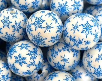 Gorgeous Chunky Snowflake Beads for Christmas Garland, Christmas Beads, Snow Beads for the Holidays, Chunky Jewelry