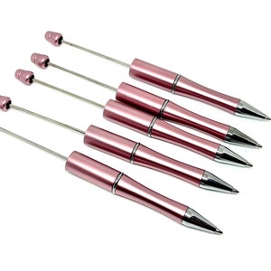 DIY Metallic Pink Beadable Pen, Make Your Own Pens, Bead Party Idea
