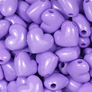 Baby Purple Heart Pendant Beads, large heart bead