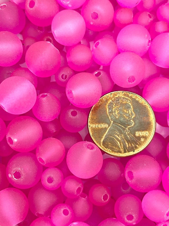 Hot Pink Glass Bead Mix, 6mm, Pink Beads for Jewelry Making, Lolita Beads 