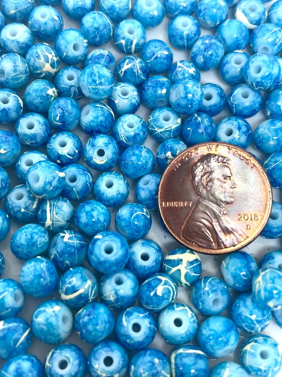 6mm Sapphire Blue Beads for Jewelry Making, Azure Blue Beads for