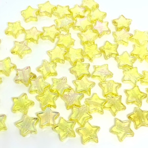 Yellow Star Beads, Acrylic Beads, 100pc  set